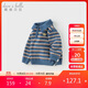 David Bella children's sweater pullover autumn boys' striped cotton knitted long-sleeved top polo collar