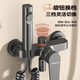 Jomoo shower head set simple roofless shower bathroom pressurized nozzle split lifting rod household all-copper mixing valve B2-gun ash simple three-function shower + lifting rod