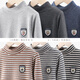 Domiaowu Boys' Bottoming Shirt Children's Autumn and Winter Long Sleeve Thickened Velvet T-shirt Big Children's Warm Top Boys' Autumn Clothes Thickened Velvet-Light Gray 170