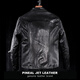 PJL Men's Cross-Stretch Sheepskin Day Single Retro Distressed Short Spring and Autumn Coat Leather Jacket Sheepskin Cross-Layer Black S (120Jin Jin is equal to less than 0.5 kg)