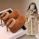 Girls' boots 2025 winter new snow boots children's short boots autumn and winter big children's shoes plus velvet cotton shoes Martin boots camel large cotton size 37 shoe inner length 22.5cm