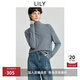 LILY 100% wool 2025 winter new style half turtleneck solid color versatile temperament commuter sweater sweater tops for women 505 light gray S