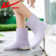 Pull-back rain boots for women all seasons waterproof non-slip short boots non-slip rain boots rubber shoes water shoes work shoes fashion HXL013 light purple 37