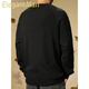 ElegantMan Autumn and Winter American Henry Collar Sweatshirt Men's 2025 Autumn New Retro Loose Top Men's Casual Bottoming Shirt Trendy Black M_ -130Jin Jin is equal to 0.5 kg