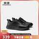 Aokang 2025 Autumn New Casual Leather Shoes Light Sports Shoes Fashion Lace-up Versatile Shoes Black Size 40
