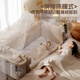 ULOP multifunctional crib spliced large bed foldable mobile ultra-light portable newborn baby bed with mosquito net mattress baby products full month gift multifunctional spliced bed free storage basket + spine protection mattress + 360-degree insect-proof mosquito net