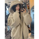 ZHUYIFAN hooded mountain carving leather jacket, men's and women's winter velvet thickened warm fur collar cotton jacket trendy brand apricot upgraded version L 110-130Jin Jin is equal to 0.5 kg