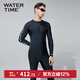 WATERTIME/Shuichuan Men's Swimsuit Swimsuit One-piece Wetsuit Beach Pants Anti-Embarrassing Swimsuit Black Silver L