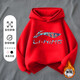 LI NING Li Ning pure cotton boys sweatshirt 2025 hooded new girls hoodie casual children spring and autumn pullover thin top white LI velvet hooded sweatshirt 140