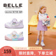 Belle Children's Shoes 25 Autumn and Winter New Baby Shoes Girls Toddler Shoes Baotou Anti-Kick Baby Sports Shoes White/Pink 25