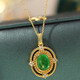 18K gold natural emerald necklace with natural diamonds, gorgeous and elegant women’s fashion item