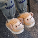 Winter children's cotton slippers for girls 2025 new warm plus plush boys cartoon baby bag heel home shoes dark coffee slippers 12 22/23 size (shoe length 14CM suitable for feet 13