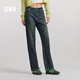 Semir jeans for women, winter velvet distressed trousers for girls, warm and leggy, ins trendy straight pants 103724124011