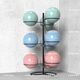 Yoga ball rack, multi-layer yoga studio storage rack, gym storage equipment for hemispheres, large Pilates, black, can store 10 pieces