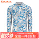 SIMMS Challenger hooded sun protection clothing Challenger spring and summer fishing clothing Luya sun protection clothing comfortable and breathable men's gray white light blue S