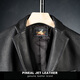 PJL new men's suit classic high-end deerskin casual fashion leather jacket black M (130Jin Jin is equal to less than 0.5kg)