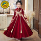 G.DUCKKIDS Girls Winter Dress New Year Clothes Children Autumn Winter Skirt Red Dress 2025 New Hanfu New Year Clothes A2355 Plus Velvet + Hairpin 110 cm