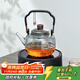 Gold inlaid jade tea making set, electric ceramic stove, glass tea kettle, tea making set, household fully automatic tea making around the stove, leaves start to fall