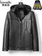 Tutu Diary fur all-in-one men Haining genuine leather leather jacket goatskin removable hood moustache wool winter jacket plus velvet black L L Recommended weight 100 Jin Jin equals 0.5 kg -120 Jin Jin equals 0.5 kg
