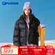 FILA FUSION Fila trendy brand down jacket for women 2025 winter new casual loose warm hooded jacket, black-BK M 165/84A/M