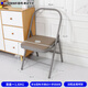 He Jiagong thickened folding chair Yoga assistive device Pilates multifunctional PU surface auxiliary folding yoga stool 22 round yoga folding chair-single beam gray camel