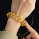 Fan Jialun's natural amber beeswax bracelets for men, gold amber Heart Sutra purification beads, men's and women's bracelets, Buddhist beads accessories, women's 12MM gold amber Heart Sutra bracelets