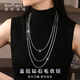 Shengshi Qiyuan pt950 platinum necklace women's plain chain long sweater chain autumn and winter atmosphere high-end light luxury high-end platinum necklace length 50cm weight 22.84g thick 2.9mm