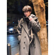 XUANSENTU gray Korean style woolen coat men's mid-length winter style British windbreaker Cthulhu quilted woolen coat trendy 310A-F918 gray upgraded version XL