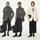 MARIUS Envelope Coat Alpaca Fashionable and Casual One-Hand-Length Asymmetric Hunting Collar Suit Coat White M