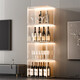 Yusenyi wine cabinet display cabinet home with glass cabinet living room wall cabinet storage cabinet second generation six-sided hard acrylic board 2 compartments with lights single door
