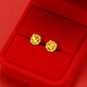 Puman Zhuji 18K gold earrings for women 999 gold color 24kK gold glossy frosted bean ear clip fashion temperament earrings Ruyi knot earrings