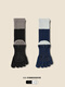 Five-finger yoga socks black and white gray spring and summer Pilates silicone mid-length non-slip professional split-toe indoor fitness black with gray. Navy blue two pairs one size fits all yoga socks