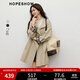 Red-sleeved high-end atmospheric upper-grade windbreaker 2025 new autumn women's contrasting plaid two-wear collar temperament mid-length coat khaki green 385 S