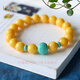 La Yun Feiyin Laomi Chicken Oil Yellow Beeswax Bracelet Women's Single Circle Amber Bracelet Attractive Simple Jewelry Ornaments Turquoise Accessories Beads About 8mm