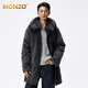MONZO国际一线品牌显瘦派克服2025秋季新款水洗牛仔外套貉子毛皮草内胆 水洗灰 2XL