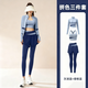 Bo Naling three-piece yoga clothing set for women's sports running fitness Pilates training quick-drying clothing jacket vest skirt pants suit gray lake blue yoga clothing three-piece set L suitable for 105-115 Jin Jin equals 0.5 kg
