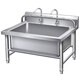 Stainless steel commercial mop pool integrated wash mop pool mop pool household balcony outdoor factory pool sink high shelf 100*60*55 pool depth 30cm-open 2