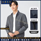 UOSO men's jacket casual business 2025 autumn and winter new style young and middle-aged loose stand-up collar work jacket men gray 5XL 190 (suitable for 160-180Jin Jin equals 0.5 kg)