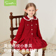 Snuffy Girls New Year's Eve Princess Dress Autumn and Winter New Year Red Little Fragrance Dress Elegant and Western Lychee Red 130