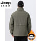 JEEP SPIRIT立领工装羽绒服男款2025新款冬季感加厚保暖外套男士休闲夹克 黑色 L