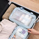 Jinghui Sichuang Articles de toilette pour hommes et femmes voyageant en voyage, sac de rangement de maquillage Sac de bain de séparation sec et humide grande capacité transparente bleu
