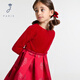 JACADI New Year's style JACADI girls' French red dress long-sleeved dress 2045062 red 546 105 /4A