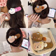 Autumn and winter lamb wool pudding bear large duckbill clip plush cute back of the head hairpin face wash bangs side clip hair accessory big stupid bear hairpin coffee color 1