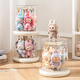 LINGX BOX sporadic box labubu pendant rotating display storage box transparent labubu plush toy doll hand-made blind box display stand rotatable milk white-1 pack
