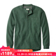 L.L.Bean men's sweater Henry shirt casual sports pullover autumn and winter velvet thickened warm top middle-aged and elderly dad wear Green Heather green L suitable for bust 116-122CM