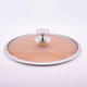 Yusenyi wide edge thickened universal non-slip tempered glass pot lid transparent brown glass lid wok steamer soup pot lid brown stainless steel handle 30cm