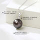 Everlasting Leaf Tahitian Black Pearl Pendant 18k Gold with Diamonds 10-11mm