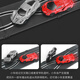 Jia Shi Tracción en las cuatro ruedas Pista de paso elevado de doble vía Pista de carreras de autos Diapositiva Tracción en las cuatro ruedas Tren pequeño para el hogar Coche eléctrico con control remoto para niños 14,8 metros Pista grande totalmente mejorada Coche de carreras rojo y azul con modelo de coche eléctrico + 4 coches + combinación libre de pista