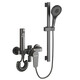 Jomoo shower head set simple roofless shower bathroom pressurized nozzle split lifting rod household all-copper mixing valve B2-gun ash simple three-function shower + lifting rod