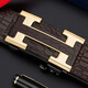 Buy one, get one free, new men's belt with automatic buckle for inner wear, business versatile belt, men's belt XL2, two pieces, black + gold, one piece each